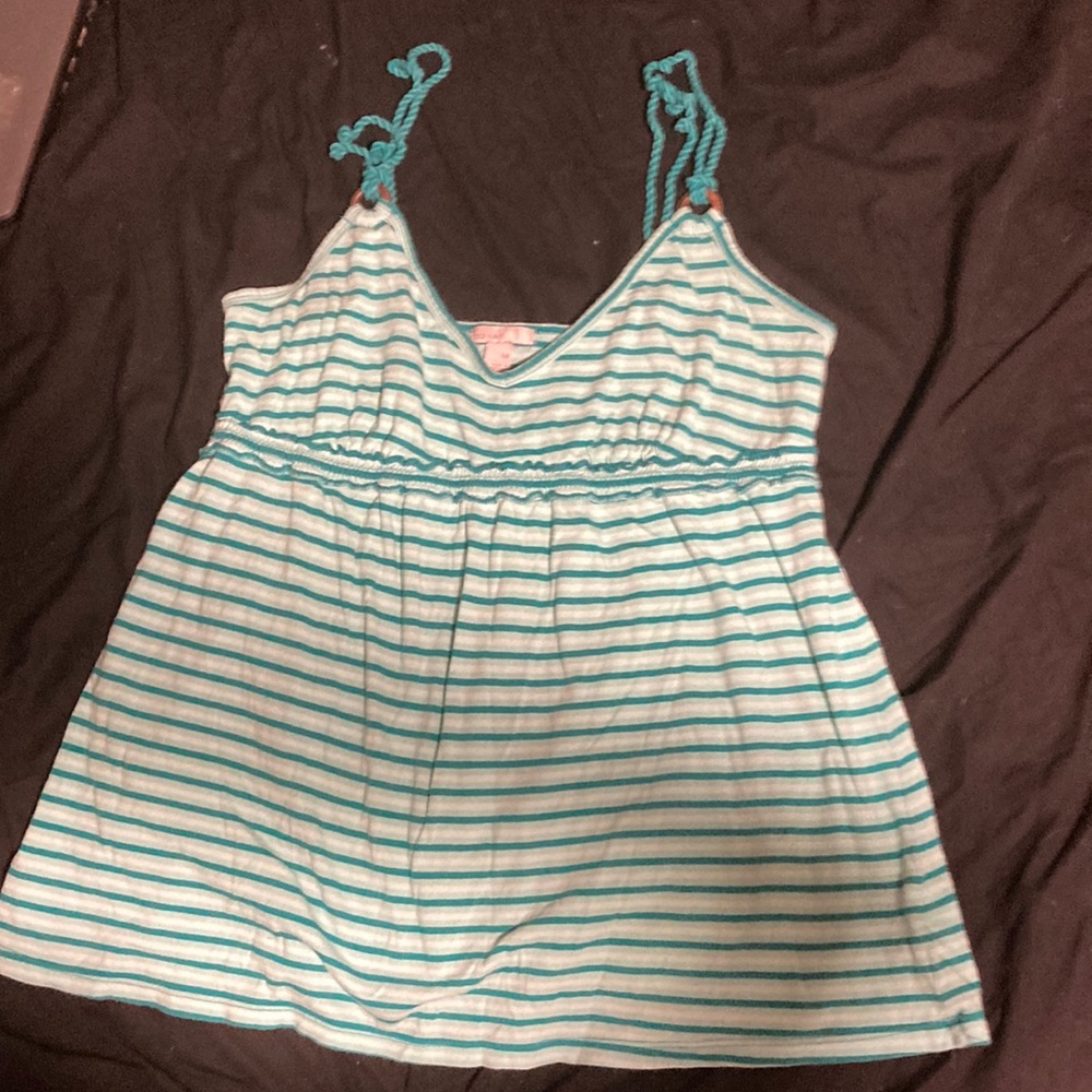 Light blue striped tank top